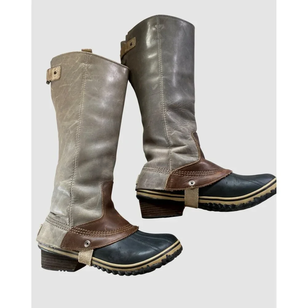 SOREL SLIMPACK Tall 10 Equestrian Riding Boot Shale Gray Waterproof RARE HTF - Picture 7 of 17
